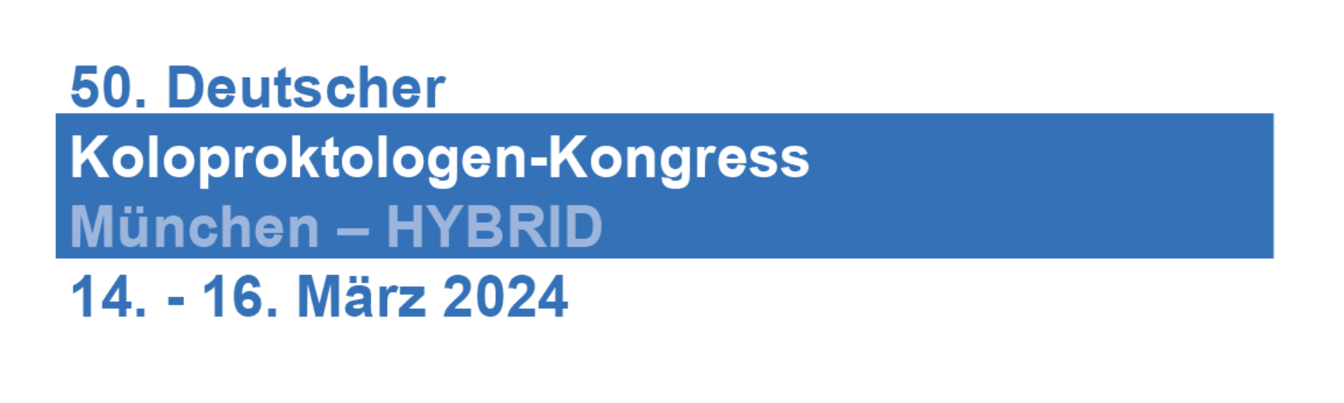 50. Deutscher Koloproktologen Kongress, 14-16 marzo 2024, Monaco